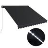 vidaXL Retractable Awning | Anthracite | Powder-coated aluminium frame