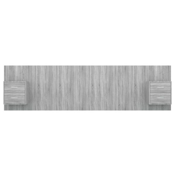 vidaXL Bed Headboard with Cabinets Grey Sonoma Engineered Wood