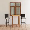 vidaXL 3 Piece Garden Bar Set with Cushions Black