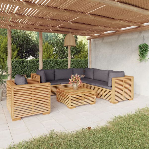 vidaXL 7 Piece Garden Lounge Set with Cushions Solid Teak Wood
