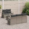 vidaXL Garden Sofa Set with Cushion 6 pcs Grey Poly Rattan