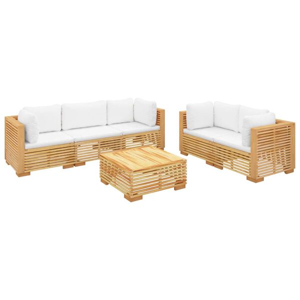 vidaXL 6 Piece Garden Lounge Set with Cushions Solid Wood Teak