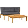 vidaXL 2 Piece Garden Pallet Sofa Set with Cushions Solid Wood Acacia