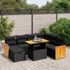vidaXL 8 Piece Garden Sofa Set with Cushions Black Poly Rattan
