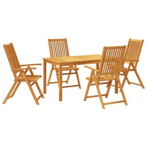 vidaXL 5 Piece Garden Dining Set 140x80x74 cm Solid Wood Acacia