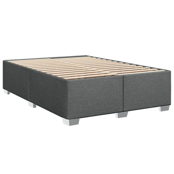 vidaXL Bed Frame without Mattress Dark Grey Double Fabric