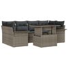 vidaXL Garden Sofa Set with Cushion 7 pcs Grey Poly Rattan