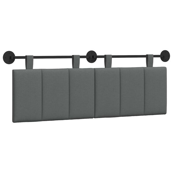 vidaXL Hanging Headboard Wall-mounted Dark Grey 150 x 55 x 5 cm Fabric