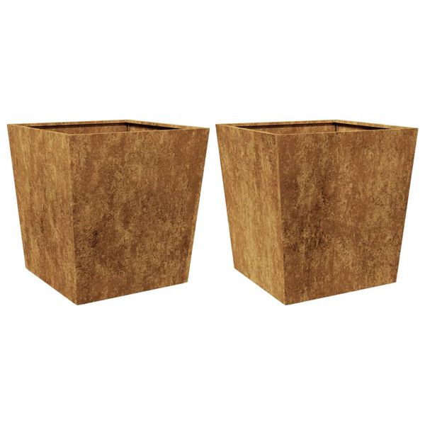 vidaXL Garden Planters 2 pcs 50x50x50 cm Weathering Steel