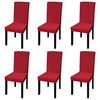 6 pcs Bordeaux Straight Stretchable Chair Cover