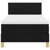 vidaXL Box Spring Bed Black and White 107 x 203 cm Fabric