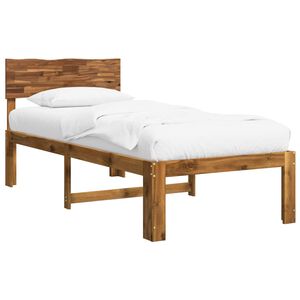 vidaXL Single Bed Frame with Headboard ROSTOCK Natural 90 x 190 cm