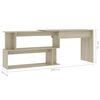 vidaXL Corner Desk Sonoma Oak 200x50x76 cm Engineered Wood