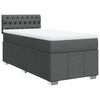 vidaXL Box Spring Bed with Mattress Dark Grey King Single Fabric