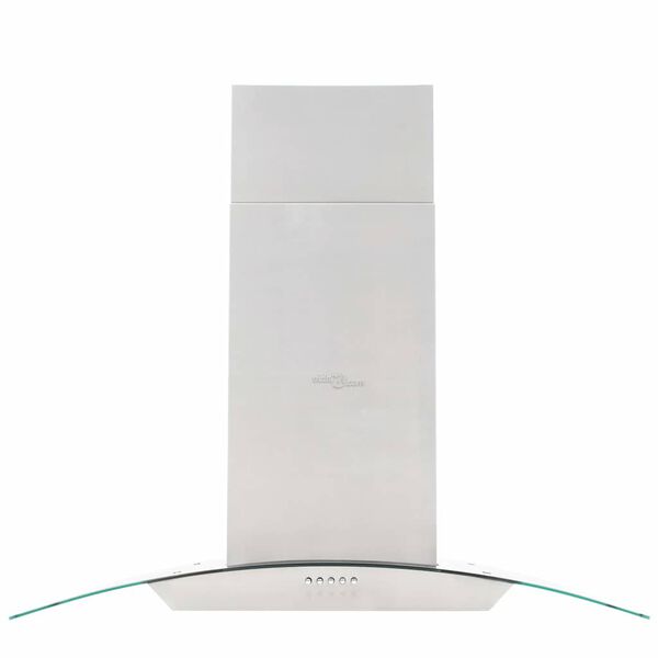 vidaXL Island Range Hood 90 cm Stainless Steel 756 m&sup3;/h LED