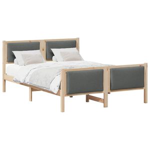 vidaXL Bed Frame with Headboard Dark Grey 150 x 200 cm Fabric