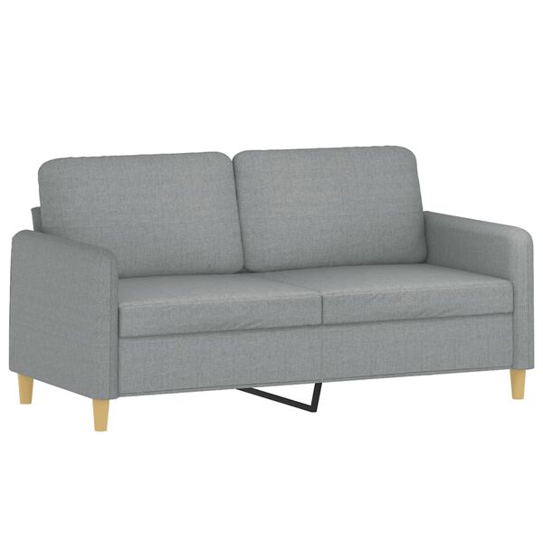vidaXL 3 Piece Sofa Set with Cushions Light Grey Fabric