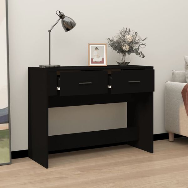 vidaXL Console Table Black 100x39x75 cm Engineered Wood
