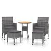 vidaXL 5 Piece Garden Lounge Set Poly Rattan Grey
