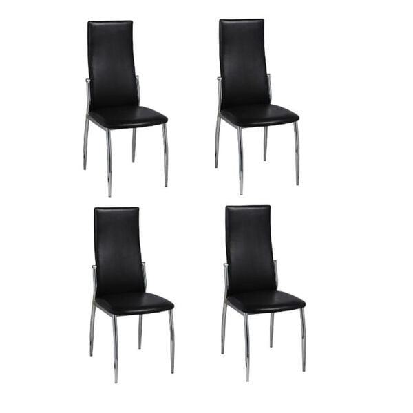 vidaXL Dining Chairs 4 pcs Black Faux Leather