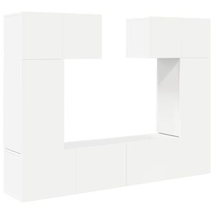 vidaXL 6 Piece TV Cabinet Set White Engineered Wood