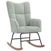 vidaXL Rocking Chair with a Stool Light Grey Velvet