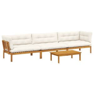 vidaXL 4 Piece Garden Pallet Sofa Units Solid Acacia Wood Natural