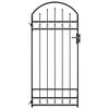 vidaXL Fence Gate ASSEN with Arched Top Steel 89x200 cm Black