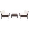 vidaXL 5 Piece Garden Sofa Set with Cushions Poly Rattan Brown