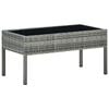 vidaXL Garden Table | Grey | PE Rattan, Steel, Glass | Medium | Durable