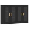 vidaXL Wall Mounted Cabinets 2 pcs Black Engineered Wood