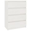 vidaXL Side Cabinet | White | Solid pine wood | Medium | Storage | Cabinet