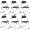 vidaXL Folding Chairs 6 pcs Black Faux Leather