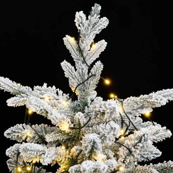 vidaXL Artificial Hinged Christmas Tree 150 LEDs & Flocked Snow 150 cm