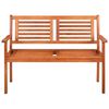 vidaXL 2-Seater Garden Bench with Cushion 120 cm Solid Eucalyptus Wood