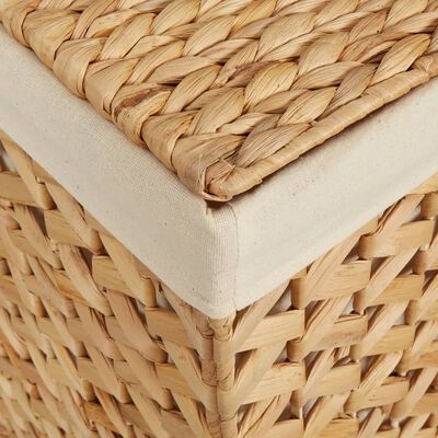 vidaXL Laundry Basket with 3 Sections 75x42.5x52 cm Water Hyacinth