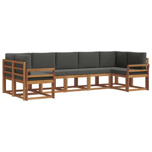 vidaXL Outdoor Sofa Set 7 pcs Natural and Anthracite