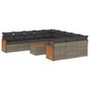 vidaXL 12 Piece Garden Sofa Set with Cushions Grey Poly Rattan