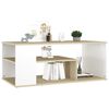 vidaXL Coffee Table White and Sonoma Oak 100x50x40 cm Engineered Wood