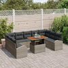 vidaXL Garden Sofa Set with Storage 10 pcs Grey Poly rattan