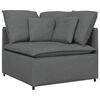 vidaXL Modular Sofa with Footstool&Cushions Fabric Dark Grey