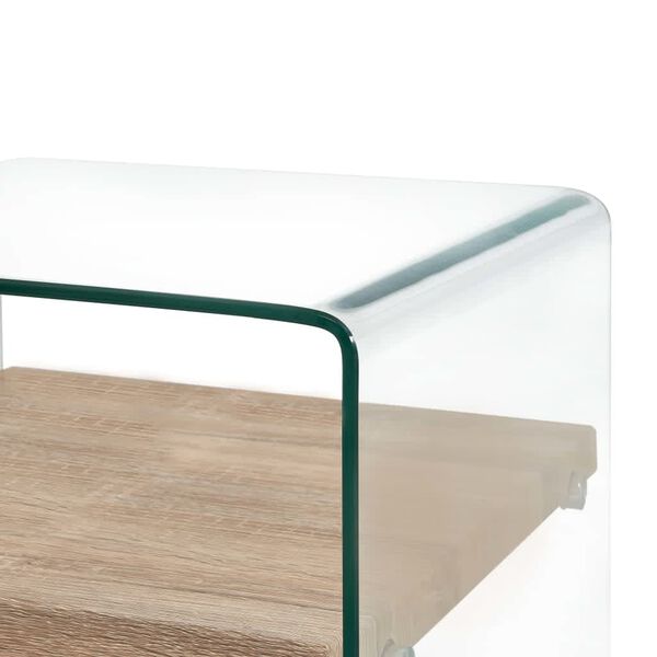 vidaXL Coffee Table Clear 50x50x45 cm Tempered Glass