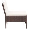 vidaXL 8 Piece Garden Lounge Set with Cushions Poly Rattan Brown