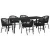 vidaXL Garden Dining Set 7 pcs Black Powder-Coated Steel