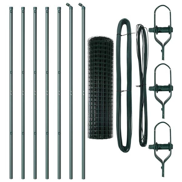 vidaXL Fence with Post Green 1.2 x 10 m Steel