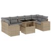 vidaXL 8 Piece Garden Sofa Set with Cushions Beige Poly Rattan