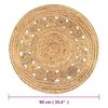 vidaXL Area Rug Braided Design Jute 90 cm Round