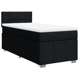 vidaXL Box Spring Bed with Mattress Black King Single Fabric
