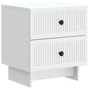 vidaXL Bedside Cabinet White 43 x 34.5 x 47.5 cm Engineered Wood