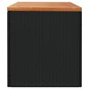 vidaXL Garden Storage Box Black 220x50x54 cm Poly Rattan Acacia Wood